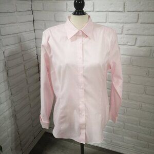 Denver Hayes Ladies Size 2XL Stretch Light Pink Button Front Shirt